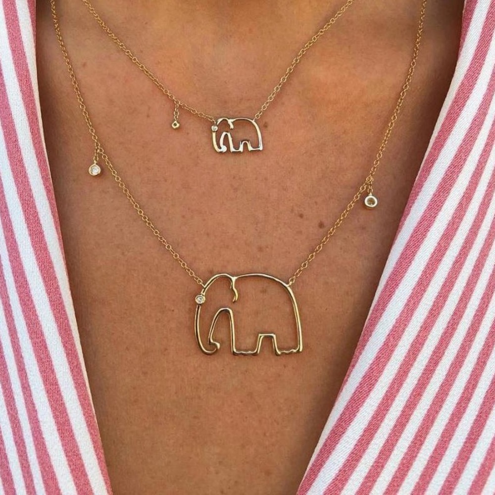 Elephant gold necklace - Picture 1 of 4